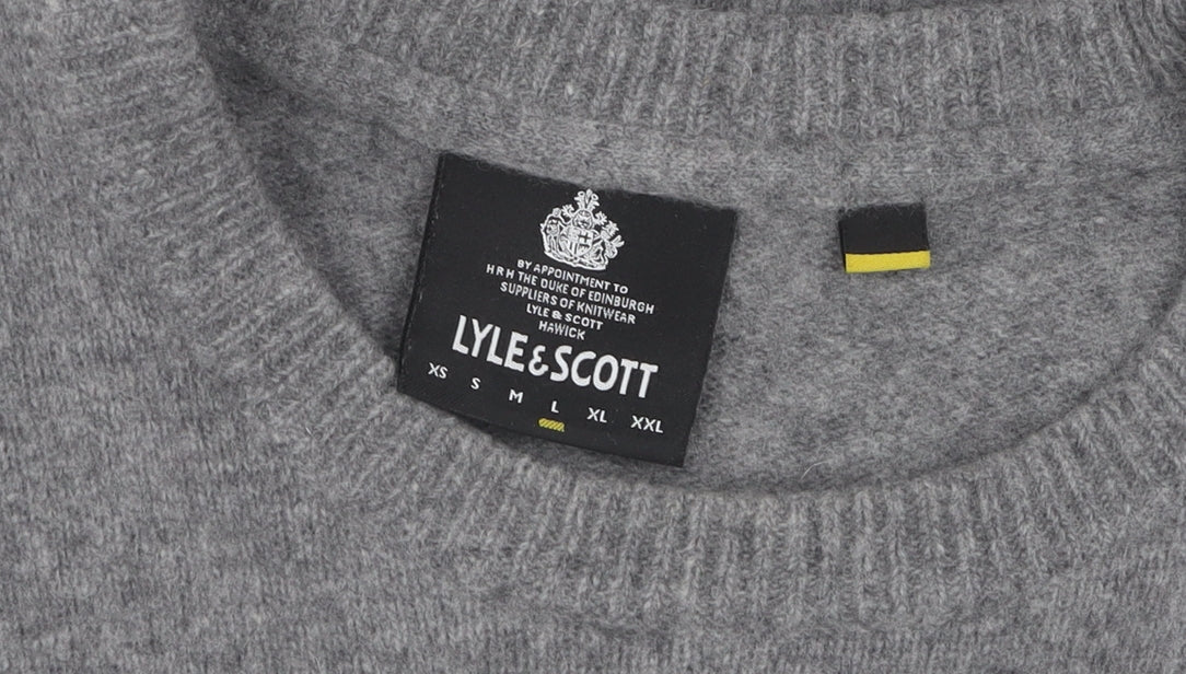 Lyle & Scott Men's Grey Wool Pullover Jumper, S