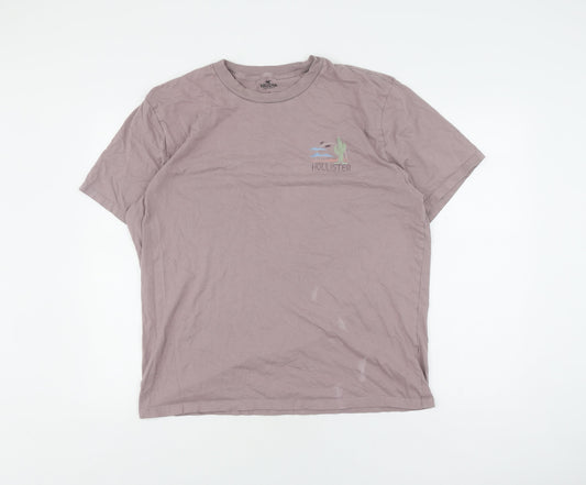 Hollister Men’s XL Brown Graphic T-Shirt, Crew Neck