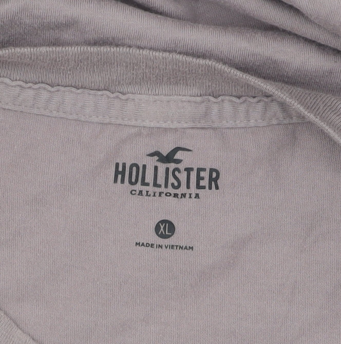 Hollister Men’s XL Brown Graphic T-Shirt, Crew Neck