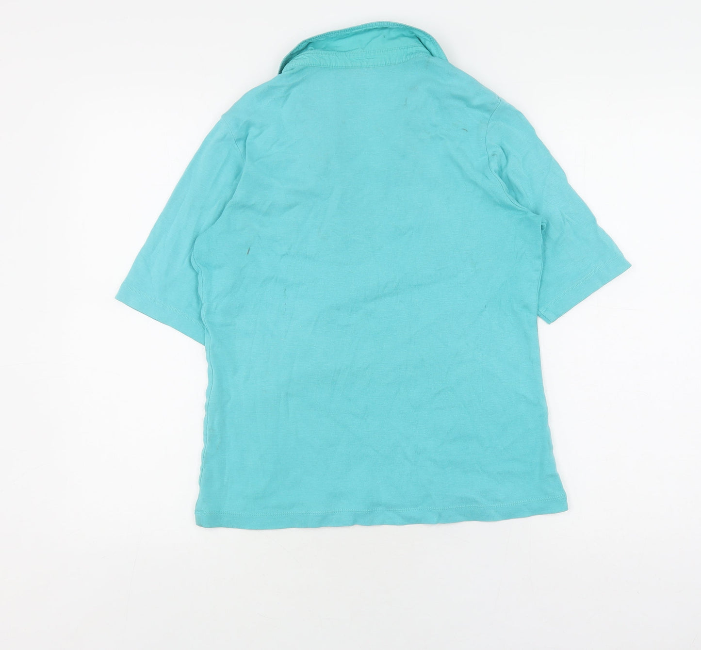 Karen Scott Women's Blue Polo Short Sleeve Top M