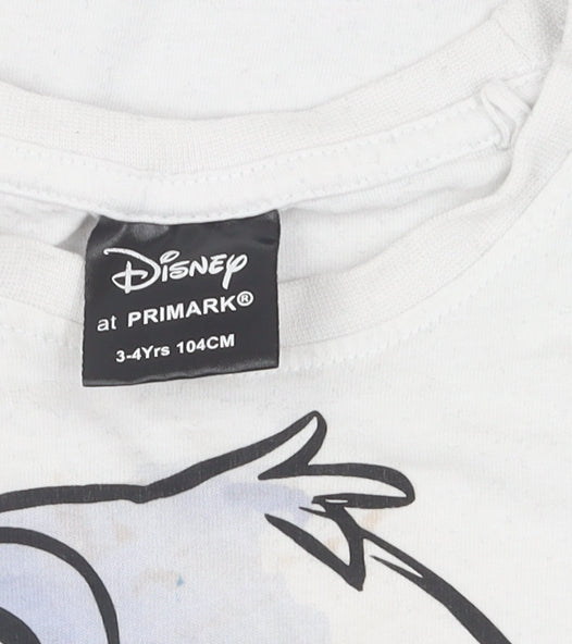 Additional view of Disney at Primark girls’ white stitch t-shirt 3-4 years