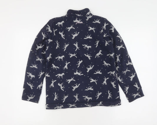 Joules Girls Blue Animal Print Fleece Sweatshirt 11-12 Years