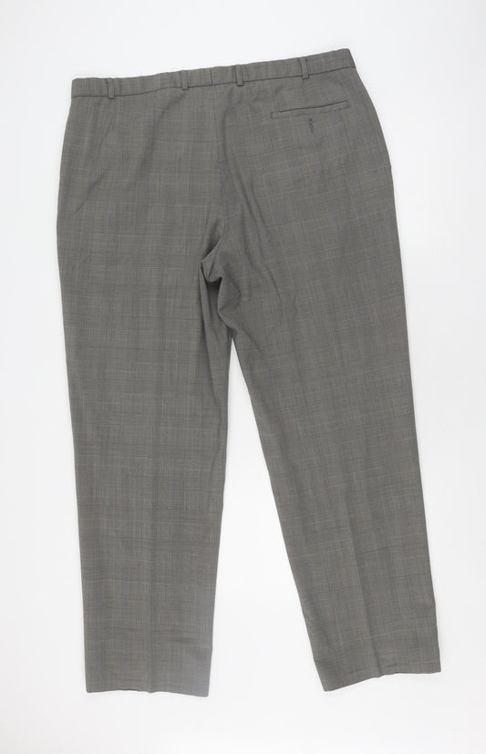 Marks & Spencer Grey Check Dress Pants, Size 10, Unisex