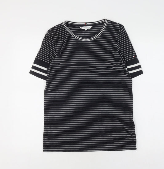 Tommy Hilfiger Women's Black Striped Jersey T-Shirt