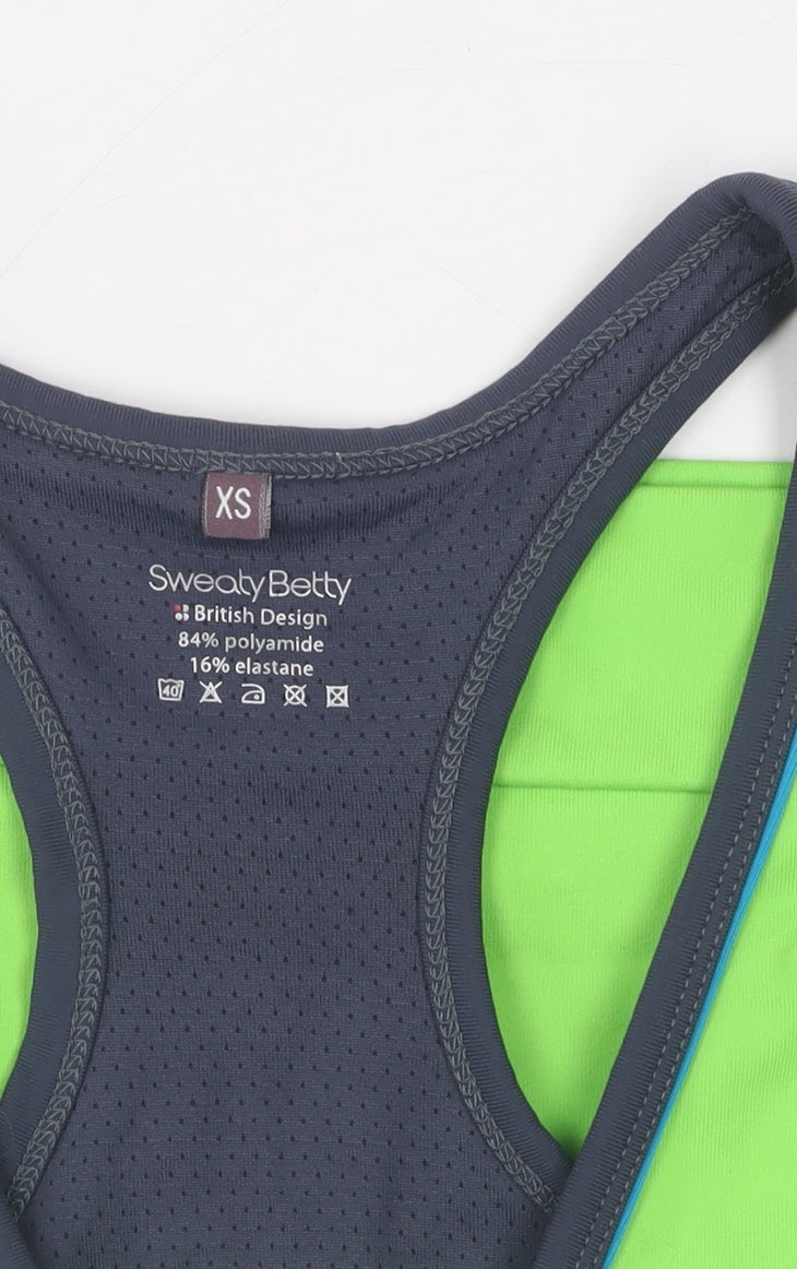 Sweaty Betty Women's Green V-Neck Tank XS