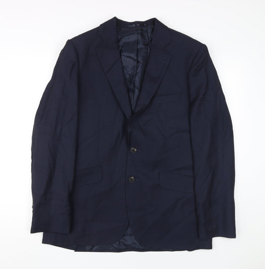 Jaeger Men's Blue Blazer, Size 40R, Wool, Formal