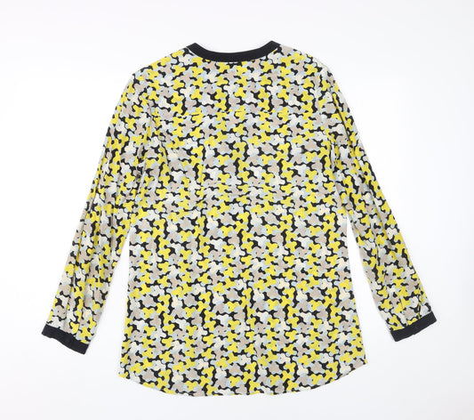 Jaeger Women's Multicoloured Geometric Silk Blouse