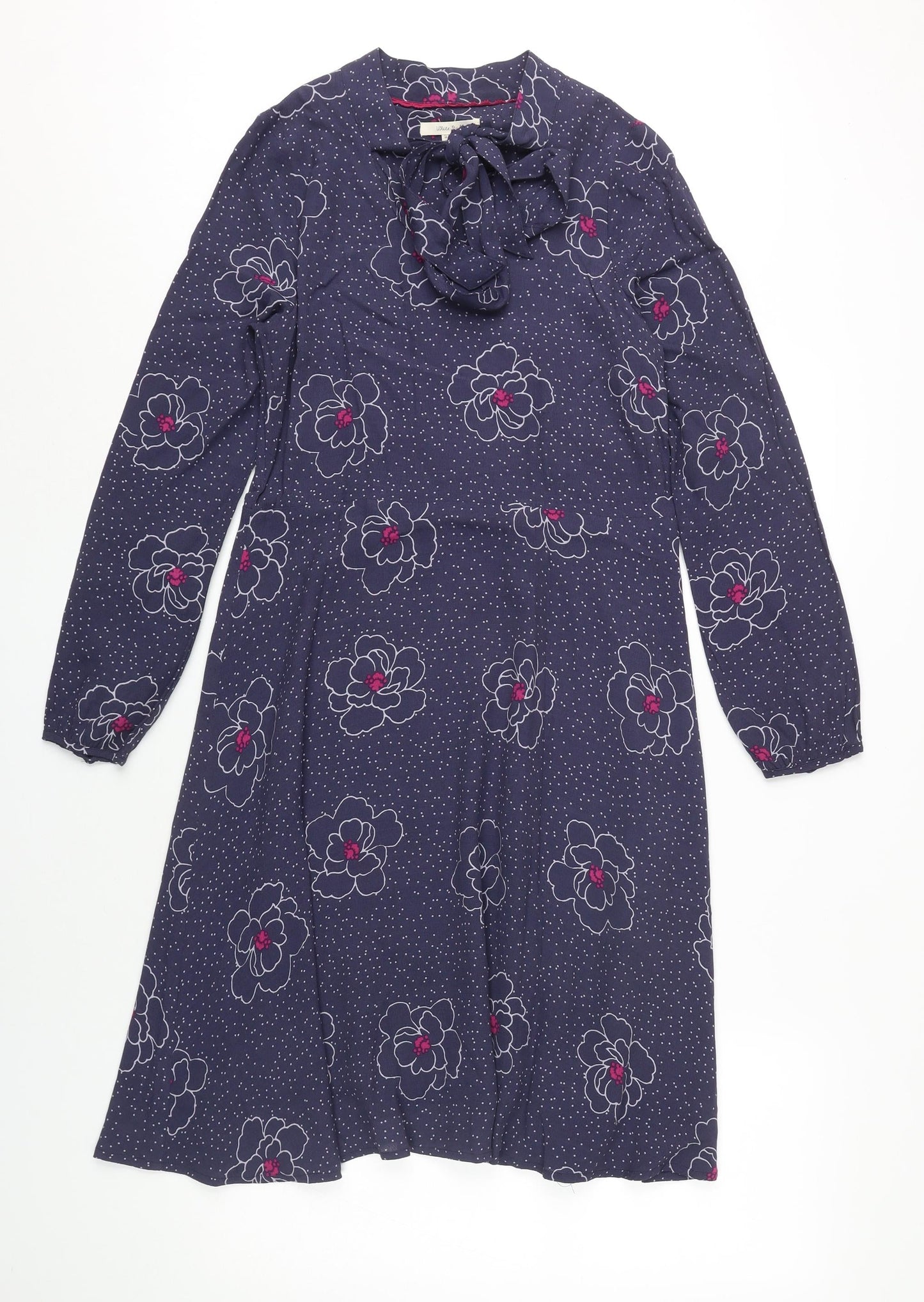 White Stuff Women Floral Long Sleeve Dress Size 10