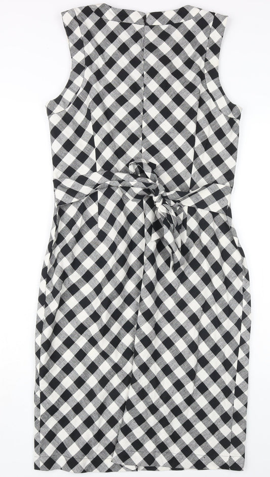Hobbs Women's Black Check Pencil Dress Size 10