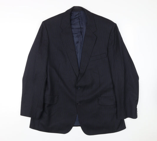 Magee Men's Blue Striped Wool Blazer Size 42S