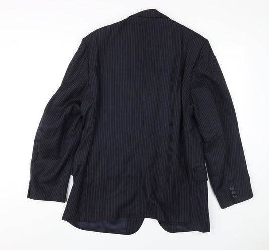 Magee Men's Blue Striped Wool Blazer Size 42S