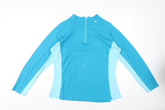 Trespass Women's Blue Colourblock Mock Neck Sweatshirt L