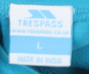 Trespass Women's Blue Colourblock Mock Neck Sweatshirt L