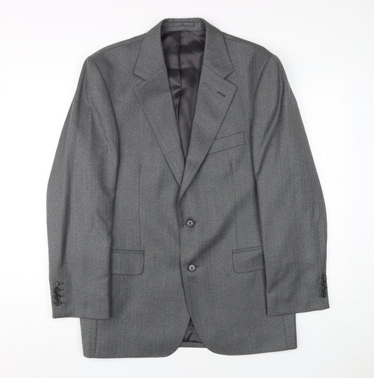 Magee Men's Grey Wool Blazer, Size 40, Regular Fit