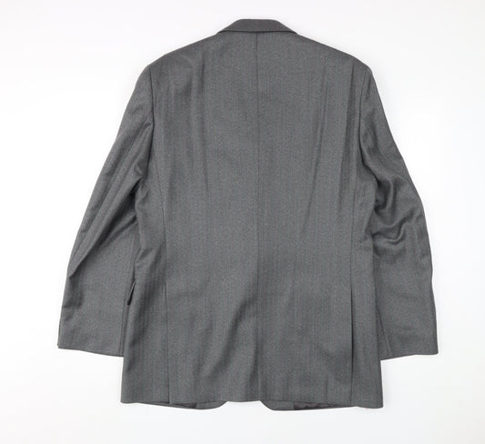 Magee Men's Grey Wool Blazer, Size 40, Regular Fit