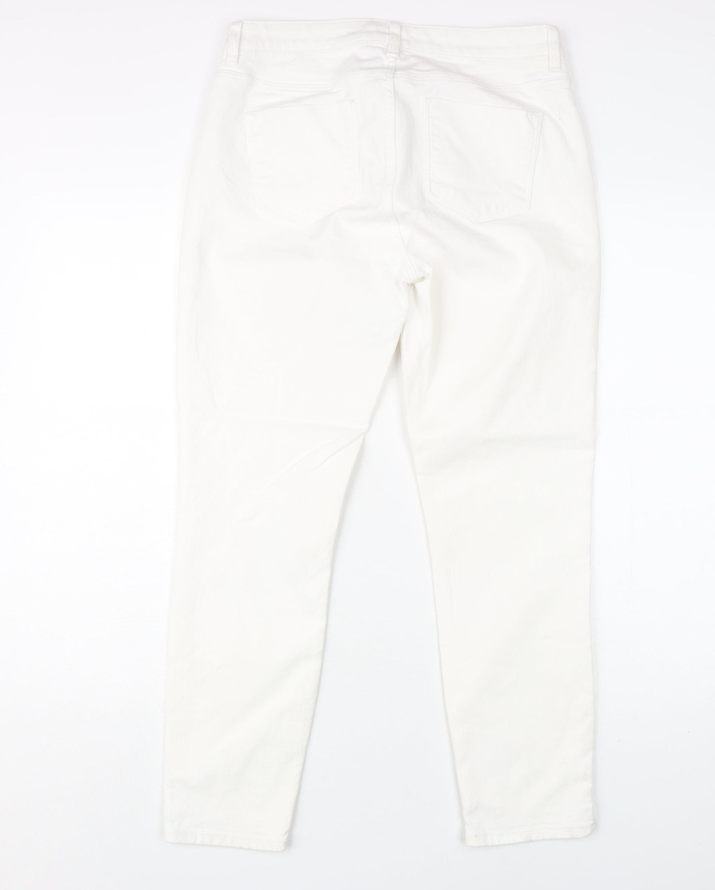 White Label Women's White Cropped Slim Jeans Size 12