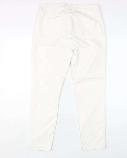White Label Women's White Cropped Slim Jeans Size 12