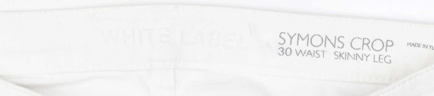 White Label Women's White Cropped Slim Jeans Size 12