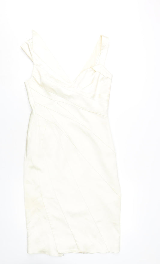 Karen Millen Women's Ivory Bodycon Dress Size 10