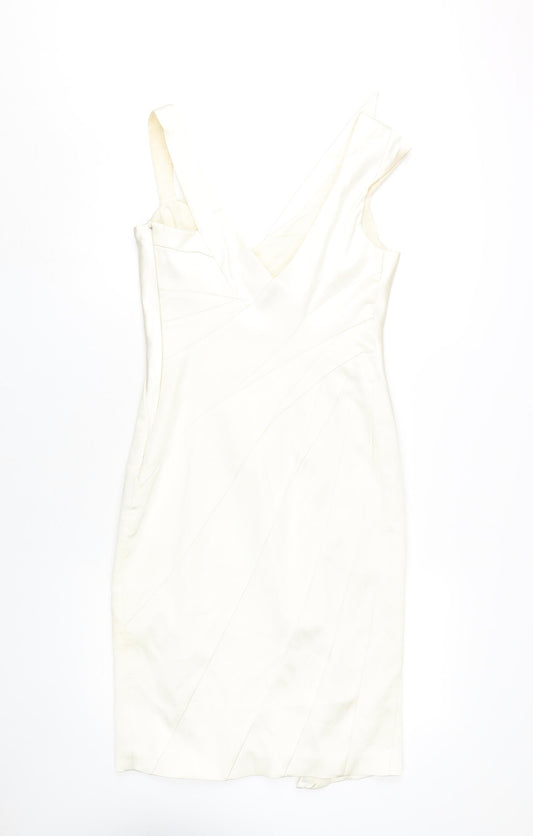 Karen Millen Women's Ivory Bodycon Dress Size 10