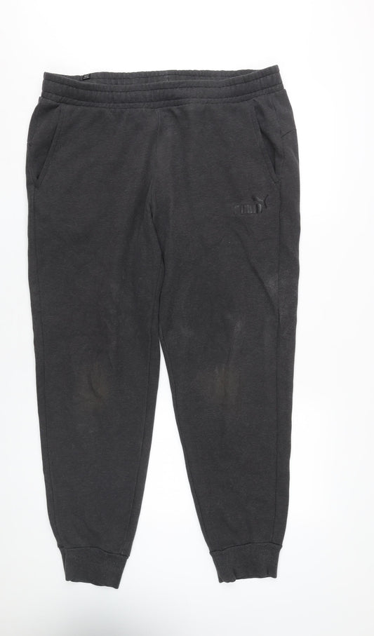 Additional front view of Puma Men's Black Joggers L - Casual Comfort