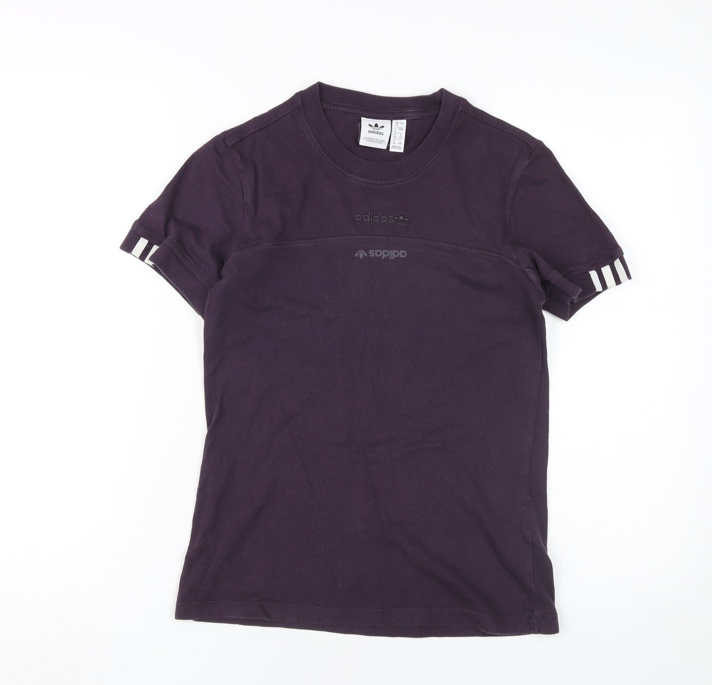 Adidas Women's Purple Cotton T-Shirt, Size 8, Casual Wear