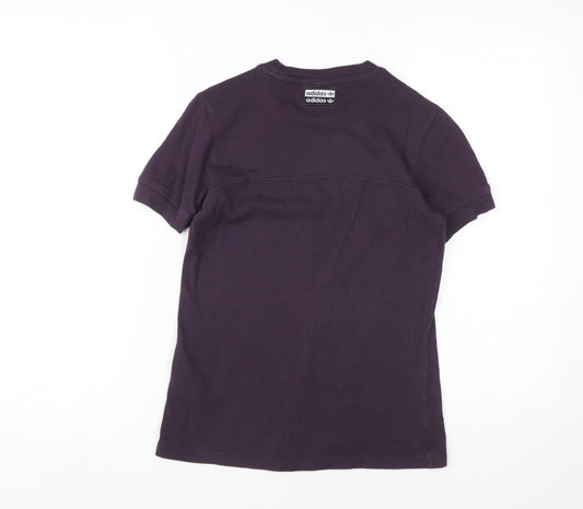 Adidas Women's Purple Cotton T-Shirt, Size 8, Casual Wear