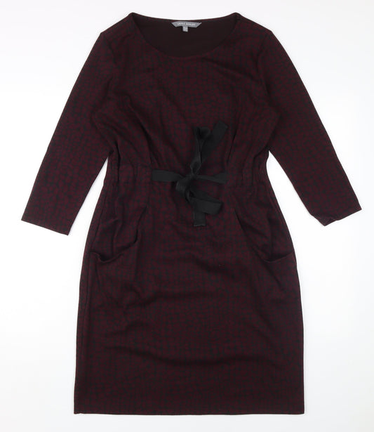 Laura Ashley Women's Red Sheath Dress, Size 12 - Elegant Workwear