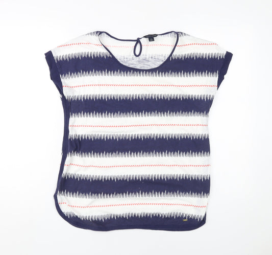 Tommy Hilfiger Women's Blue Striped T-Shirt, Size 12
