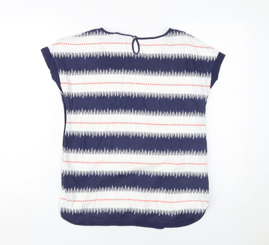 Tommy Hilfiger Women's Blue Striped T-Shirt, Size 12