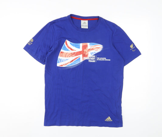 Mens UK Size XS adidas Blue Cotton T-Shirt