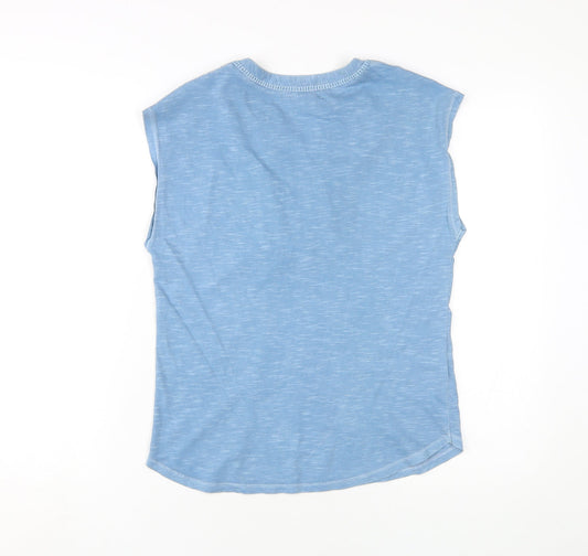 Womens UK Size 8 Laura Ashley Blue 100% Cotton Blouse