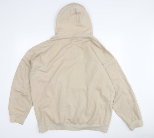 boohooMAN Men's Beige Pullover Hoodie M
