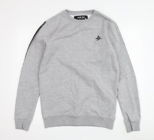Additional front view of AKAI Men's Grey Pullover Sweatshirt Small