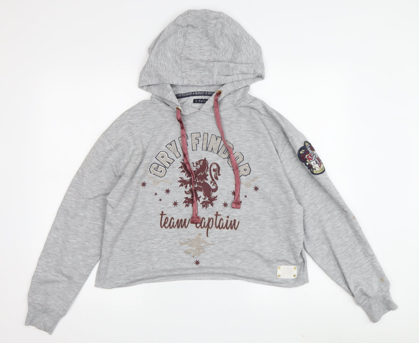 Harry Potter Women's Grey S Hoodie with Embroidered Accents