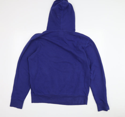 47 Men's Blue Pullover Hoodie M with Logo