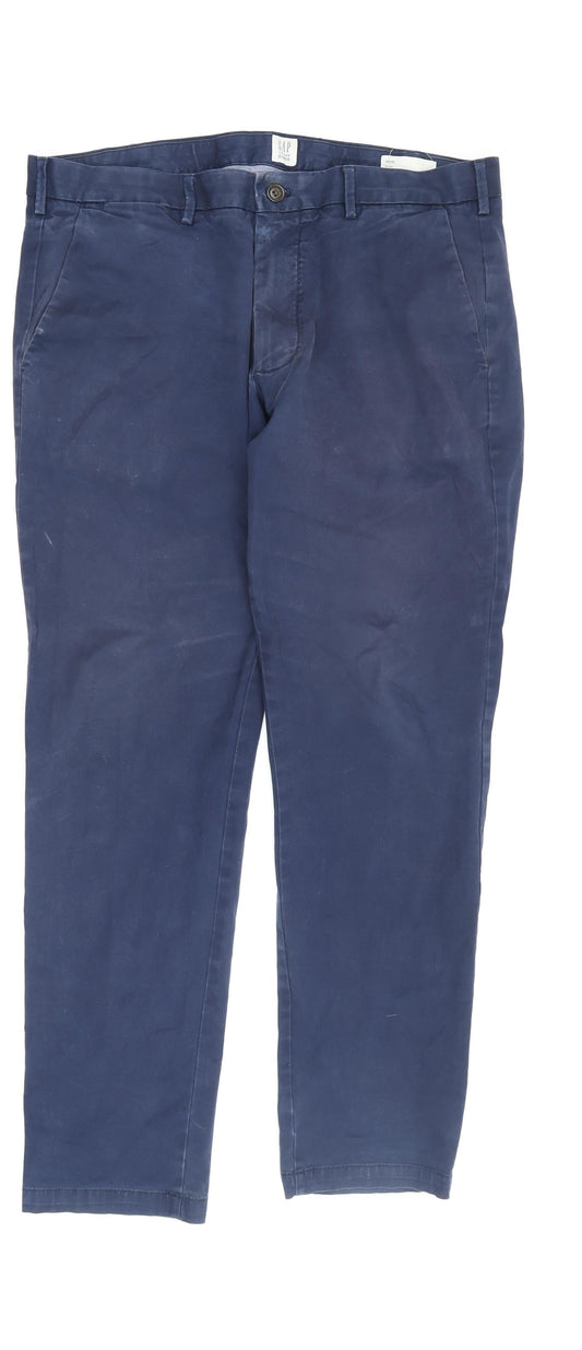 GAP Men's Blue Slim Fit Chino Trousers 36x32