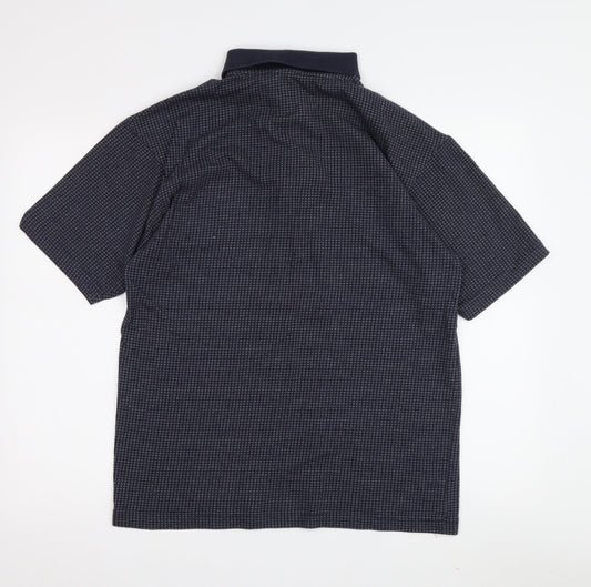 Armando Men's Black Check Polo Shirt Size S