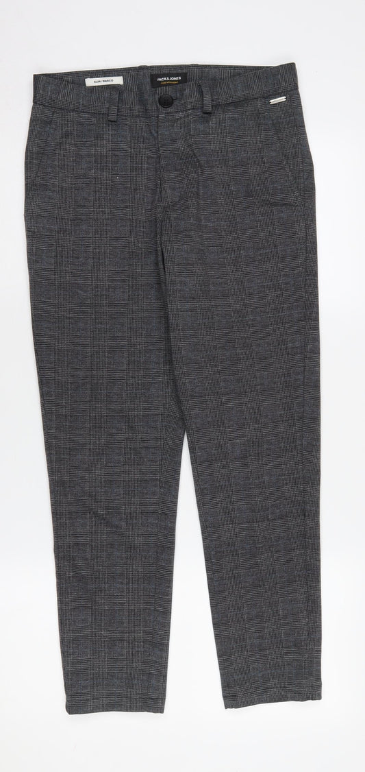 Jack & Jones Men's Grey Slim Chino Trousers M