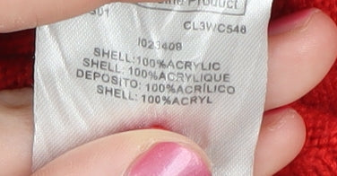 Animal Women's Red Cardigan Size 8 Fair Isle Winter