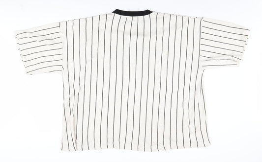 Giorgio Men’s Beige Striped T-Shirt, 4 Plus, Cotton