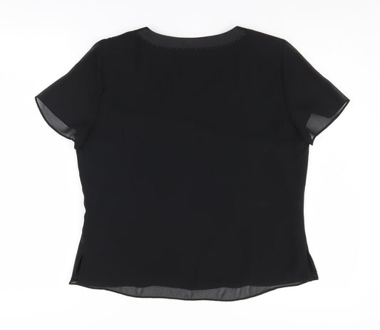 Womens UK Size 12 Jacques Vert Black Polyester Blouse