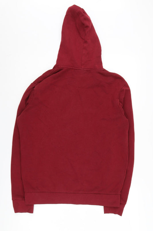 Fila Men's Red Full Zip Hoodie Size S - Logo Accents