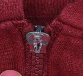 Fila Men's Red Full Zip Hoodie Size S - Logo Accents