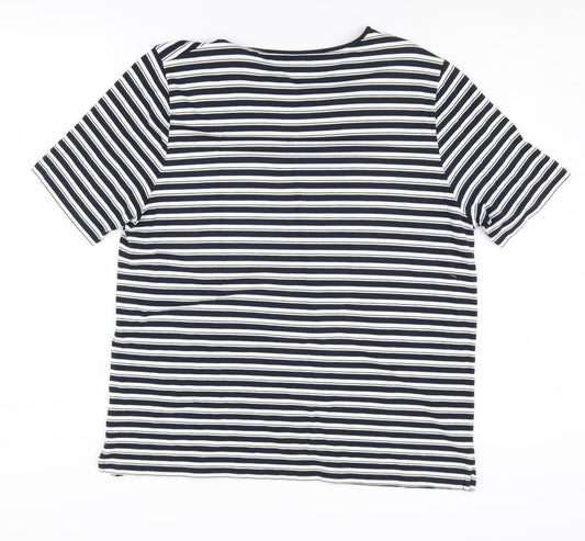 Jaeger Women's Striped T-Shirt M Multicoloured