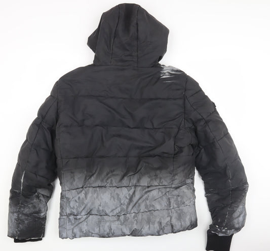 Superdry Men's Black XL Puffer Jacket With Hood