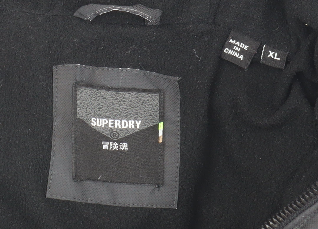 Superdry Men's Black XL Puffer Jacket With Hood