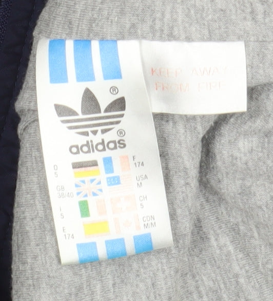 adidas Men's Blue Windbreaker Jacket M, Hooded, Casual