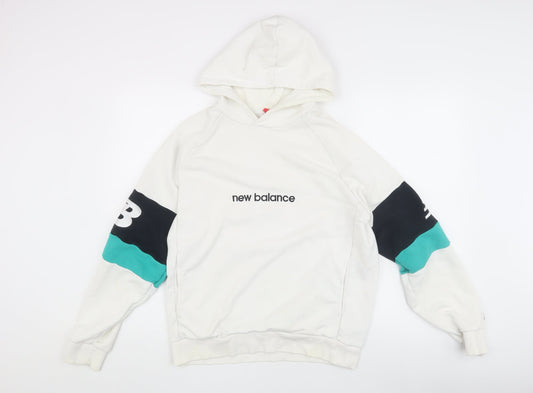 New Balance Men's White S Pullover Hoodie