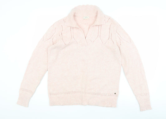 Fat Face Women's Pink Cable-Knit Jumper Size 8